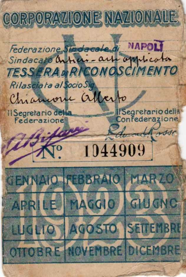Tessera Federazione Sindacale 1923